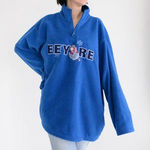 Vintage Disney Plus Blue Eeyore Half Zip Pullover Sweater 3XL
